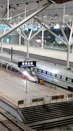 深圳北站火车进站火车站22秒视频