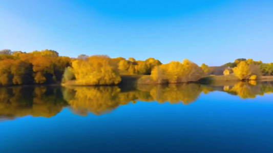 秋天乌兰布统唯美自然风光aigc背景视频视频