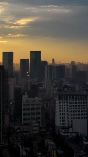 成都市宣传片素材清晨日出光辉绝美奇观航拍城市宣传104秒视频