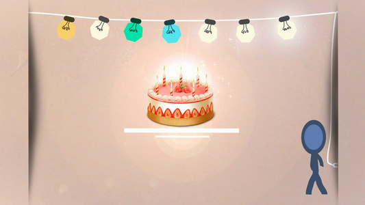 生日创意小人视频素材