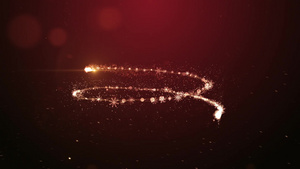 闪亮金色圣诞树动画配有颗粒灯光星星和红雪花20秒视频