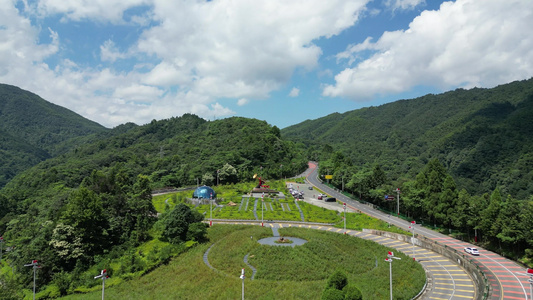 航拍江西吉安井冈山景区胜利号角雕像视频