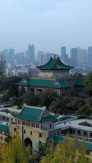 航拍武汉大学民国老建筑航拍中国24秒视频