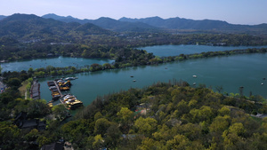 4K航拍杭州西湖景色合集68秒视频