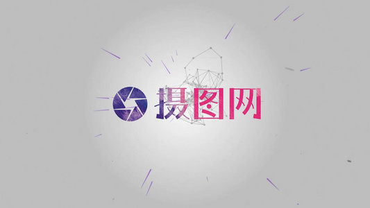 炫彩几何变形logo展示会声会影X10模板视频