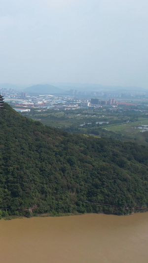 5A长江采石矶文化生态旅游景区江岛全景航拍视频马鞍山48秒视频