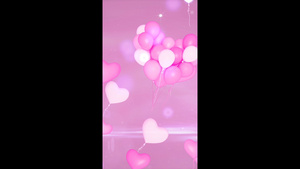 粉色爱心气球婚礼婚庆浪漫背景39秒视频