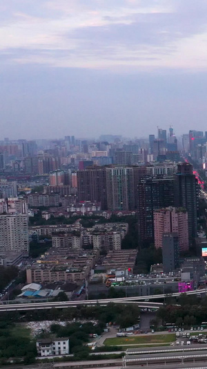 成都市火车南站跨线大桥立交航拍素材中国城市89秒视频