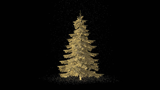 金色圣诞树元素视频