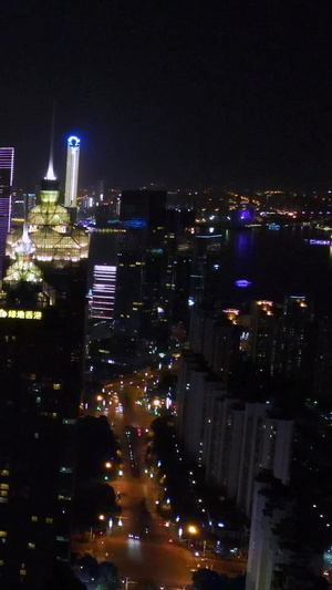 苏州城市cbd夜景航拍金融大厦36秒视频