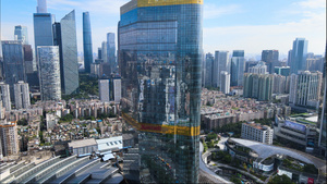 4k高清航拍广州天河区城市高楼建筑群63秒视频
