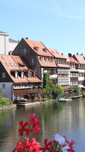 德国著名古堡之路旅游城市班贝格城市风光实拍视频合集市中心76秒视频