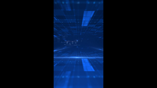 蓝色粒子科技感竖版背景视频