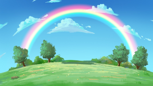 卡通彩虹背景视频