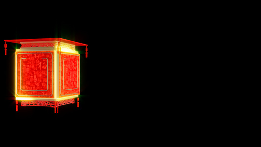 中国风古典三维灯笼转场直线视频