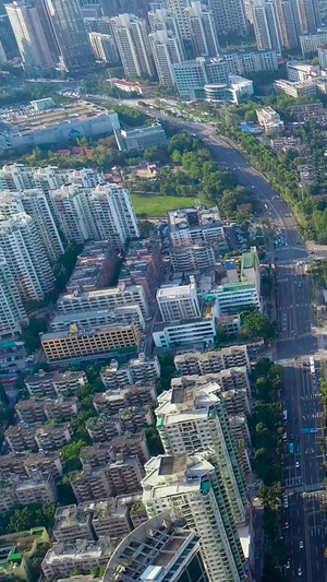 深圳南山区高层写字楼航拍大城市44秒视频