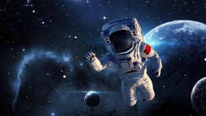 宇航员宇宙探险背景视频4k15秒视频
