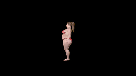 胖女人减肥体重照相机旋转阿尔法频道视频