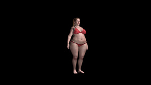 胖女人装扮无缝循环阿尔法频道17秒视频