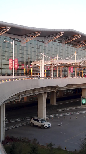 拍摄石家庄正定国际机场国内出发层候机楼46秒视频