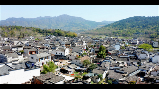 安徽黄山宏村徽派建筑航拍视频