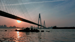 武汉二七长江大桥延时摄影视频20秒视频