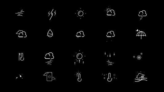20款天气预报图标ae模板视频