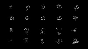 20款天气预报图标ae模板12秒视频