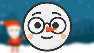 圣诞节简约可爱雪人表情包MG动画展示28秒视频