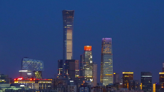 4k大气北京国贸夜景视频
