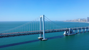 4K多角度拍摄大连星海湾跨海大桥合集55秒视频