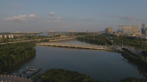广东省顺德顺峰公园湖桥 4K航拍30秒视频