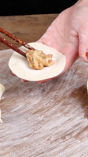手工饺子传统美食包饺子年夜饭面食46秒视频