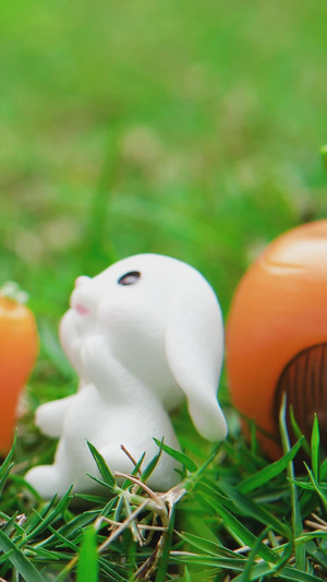 复活节兔子静物拍摄202312秒视频