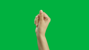 女性在绿屏上的手8秒视频