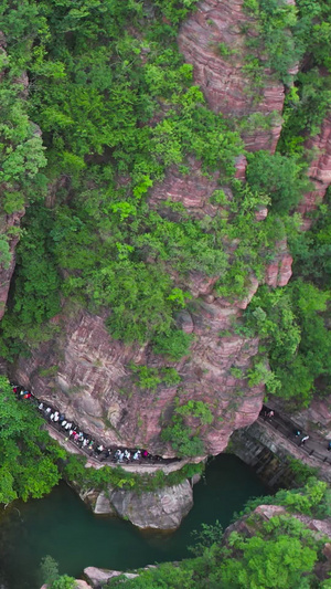 5A景区云台山红峡谷全景视频大自然44秒视频