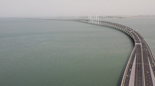 青岛跨海大桥高速公路航拍4K视频视频