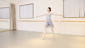 舞蹈室练习芭蕾舞的舞者18秒视频