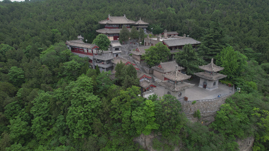 5A景区龙门石窟景点香山寺航拍视频视频