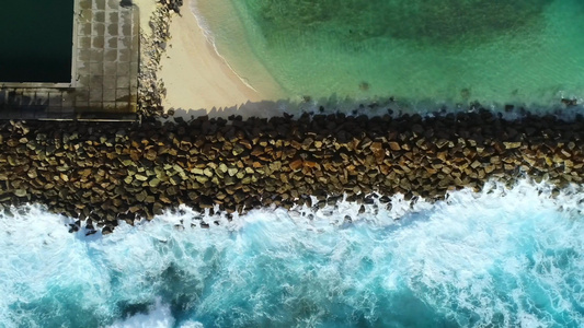 马尔代夫虎鲨公园防护堤视频