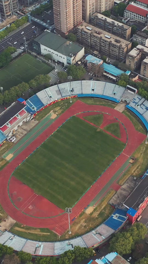 航拍武汉中超比赛体育馆新华路足球场素材中超联赛43秒视频