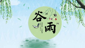 清新传统节日之谷雨片头AE模板15秒视频