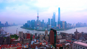 4K航拍上海全景124秒视频