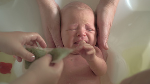 新生儿被洗澡吓着了44秒视频