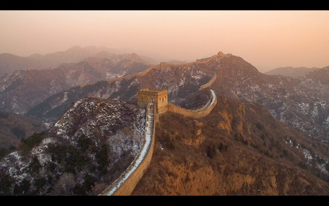 北京八达岭长城日出4K航拍视频视频