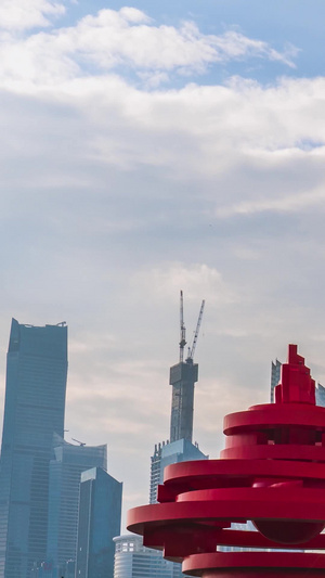 实拍青岛五四广场五月的风地标延时摄影CBD20秒视频