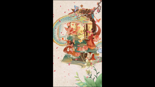 中国风古风国潮春节竖版视频海报视频