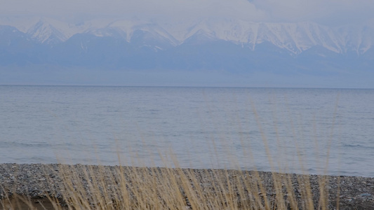新疆赛里木湖雪山湖泊绝美风光视频