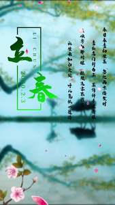 唯美中国风花瓣飘洒传统节日立春宣传视频海报视频