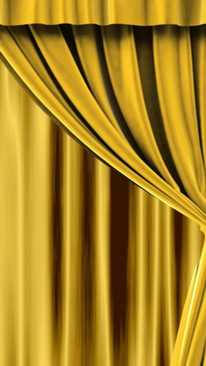 金色幕布飘动舞台动态视频素材帷幕，金色45秒视频
